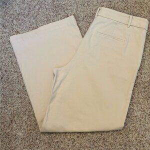 Ann Taylor Khaki Wide Leg Chino Pants